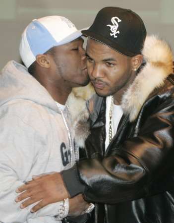 Hopefully in a public makeout session la 50 Cent and The Game